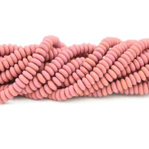 Polymer Clay Spacer - 9mm - 40cm Strand - Burgundy