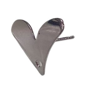 Heart Post - 14mm - Antique Silver