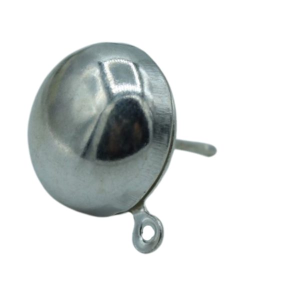 Dome Stud With Loop - 12mm - Silver