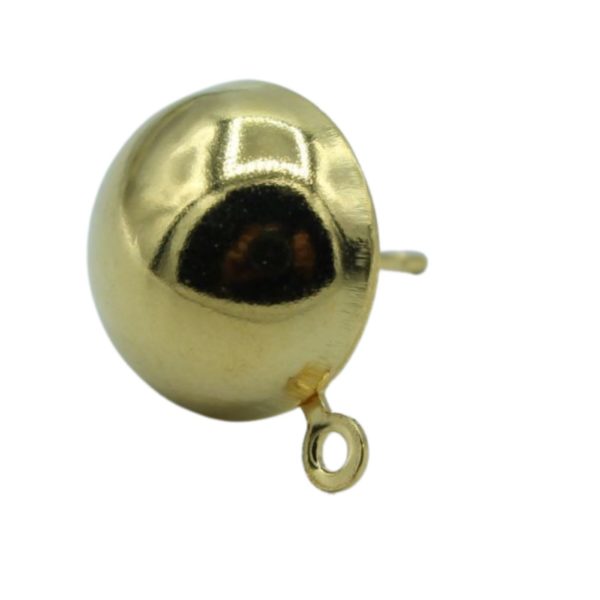 Dome Stud With Loop - 12mm - Gold