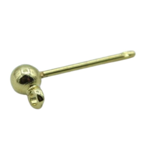 Drop Stud With Loop - 3mm - Gold