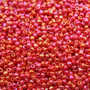 8/0 - Red Opaque Pearl AB - Price per gram