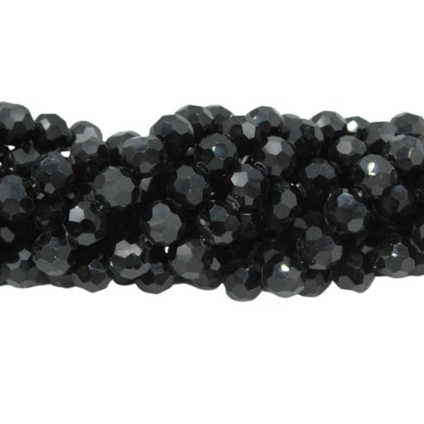 4mm Faceted - Black - 38cm Strand