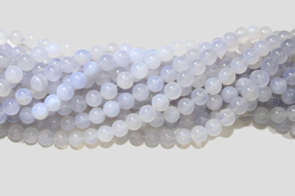 Blue Lace Agate - 8mm Round - 39cm Strand