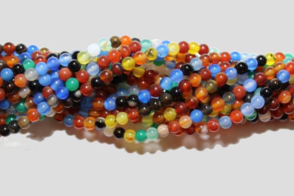 Mixed Agate - 4mm Round - 40cm Strand