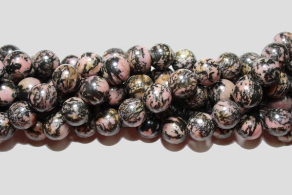 Rhodonite - B - 12mm Round - 39cm Strand