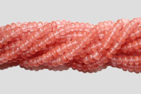 Cherry Quartz - 8 x 6mm Rondelle - 40cm Strand