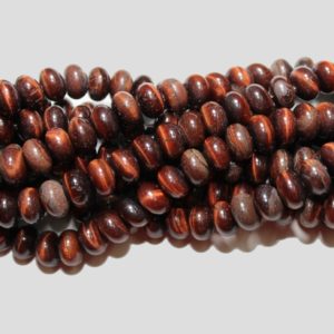 Red Tiger Eye - 8 x 6mm Rondelle - 40cm Strand