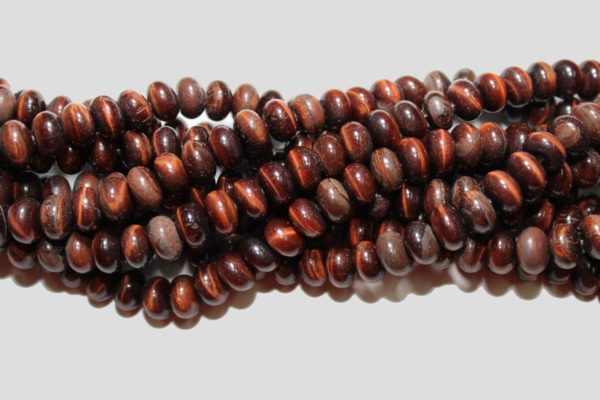 Red Tiger Eye - 8 x 6mm Rondelle - 40cm Strand