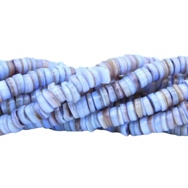 Shell Spacer Bead - 6 x 3mm - Light Purple - 40cm Strand