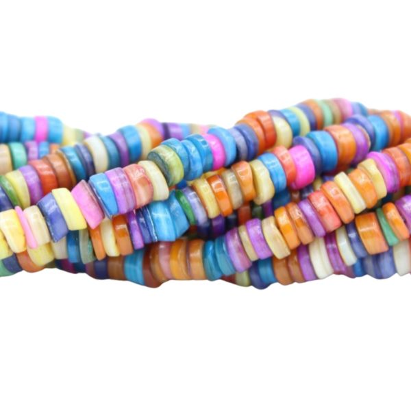 Shell Spacer Bead - 6 x 3mm - Multi - 40cm Strand