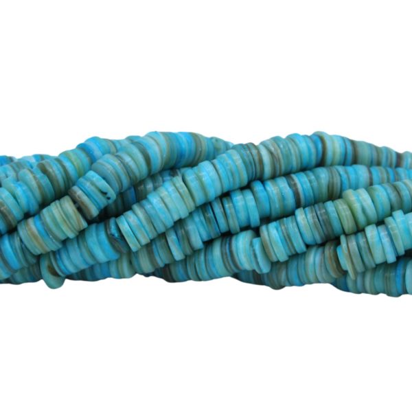 Shell Spacer Bead - 8 x 3mm - Light Blue - 40cm Strand