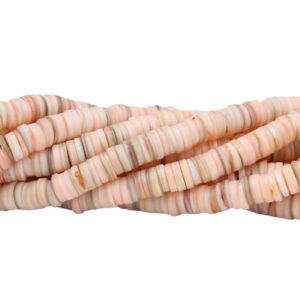 Shell Spacer Bead - 8 x 3mm - Peach - 40cm Strand