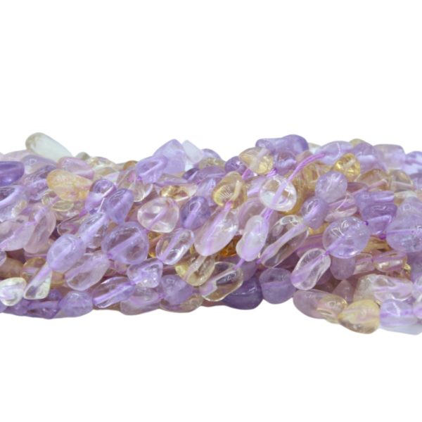 Purple Citrine - Mini Tumblestone - 5-7mm - 39cm Strand