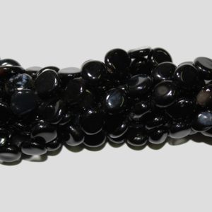 Black Agate - 8-10mm Tumblestone - 39cm Strand