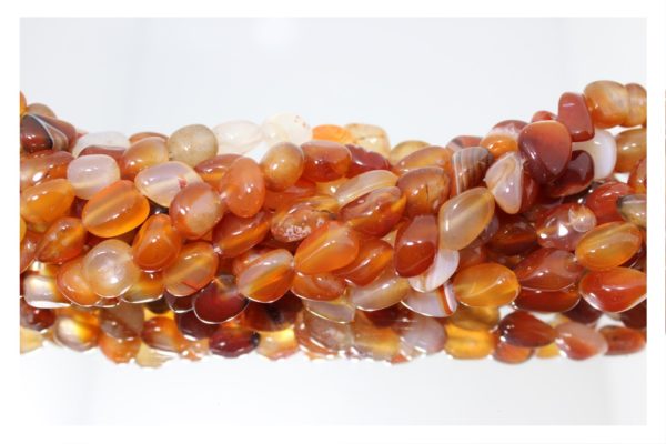 Red Agate - 10-16mm Tumblestone - 40cm Strand