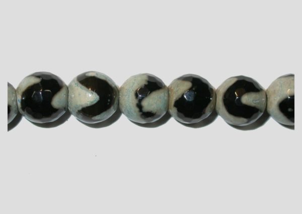 Agate - Faceted Round - V Pattern - 10mm - 37cm Strand