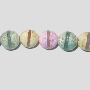 Agate - Faceted Round - Multi Colour - 10mm - 37cm Strand