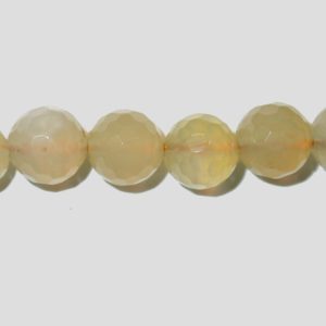 Agate - Faceted Round - Yellow - 10mm - 38cm Strand