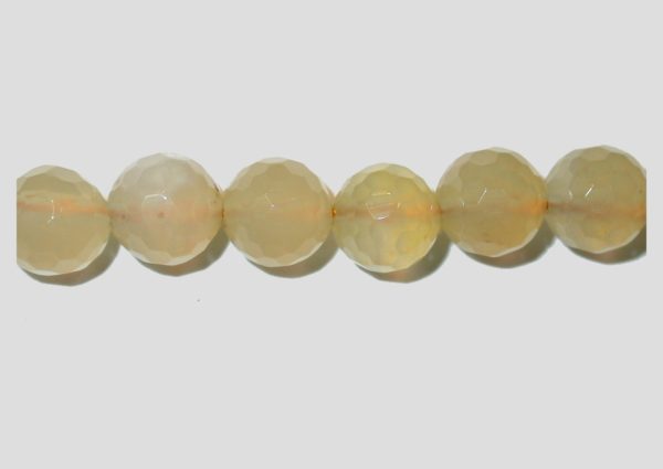 Agate - Faceted Round - Yellow - 10mm - 38cm Strand