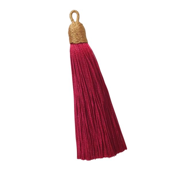 Tassel With Gold Cap - 8cm - Ruby