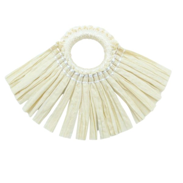 Raffia Tassel / Ring - 7 x 5cm - Cream