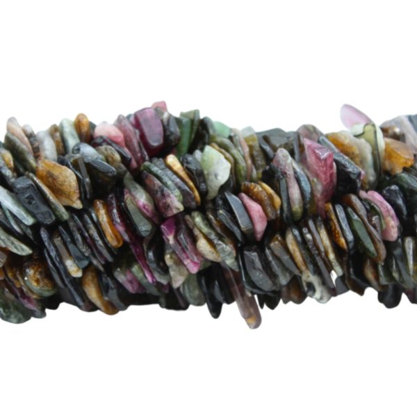 Tourmaline - 10 to 16mm Flat Pebble - 38cm Strand