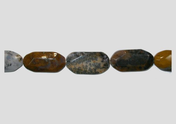 Black Opal - Faceted Slab - 40 x 20mm - 40cm Strand