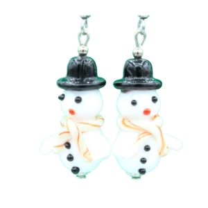 Christmas Earrings - Snowman - 28mm