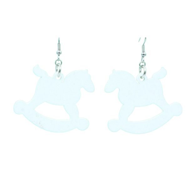 Christmas Earrings - Rocking Horse - 40mm