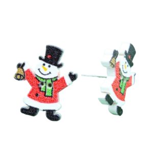 Christmas Earrings - Snowman Stud - 20mm