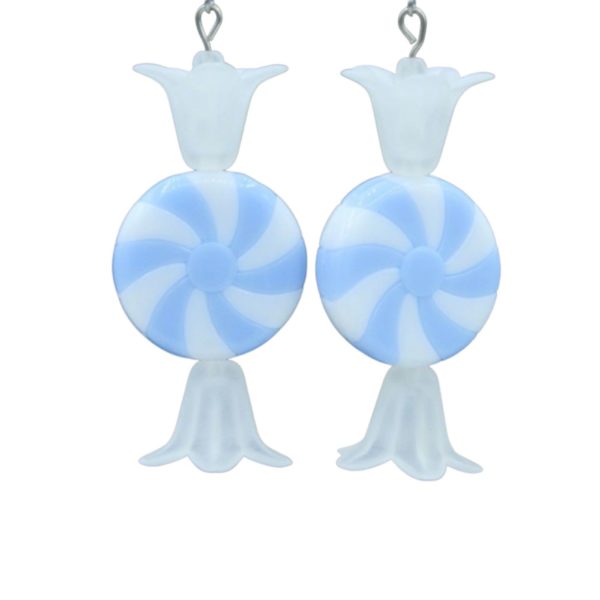 Christmas Earrings - Candy - Blue - 50mm