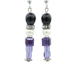 Christmas Earrings - Crystal Nutcracker - Purple - 38mm