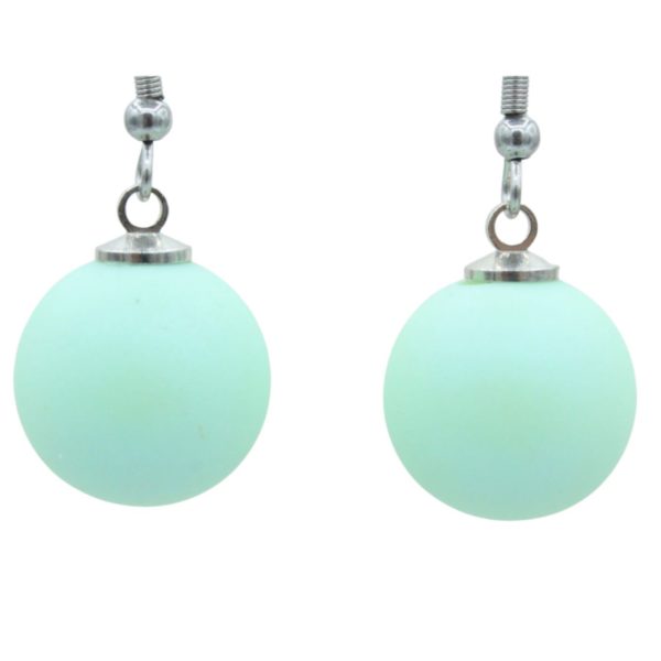 Christmas Earrings - Bauble - Green - 16mm