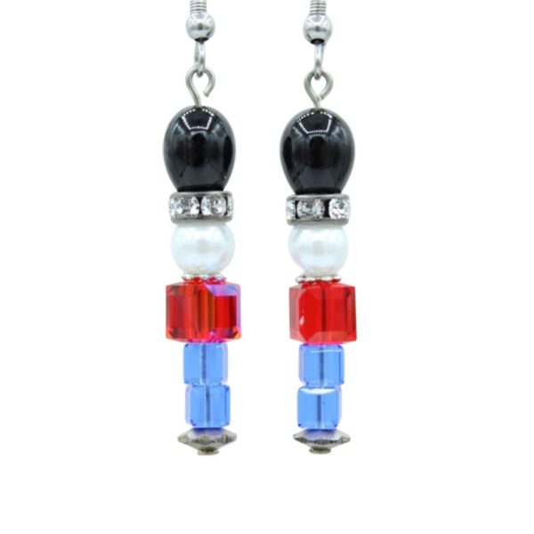 Christmas Earrings - Crystal Nutcracker - Traditional - 38mm