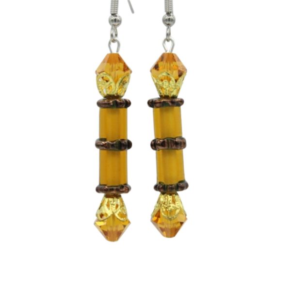 Christmas Earrings - Bon Bon - Glass / Swarovski Crystal - Topaz