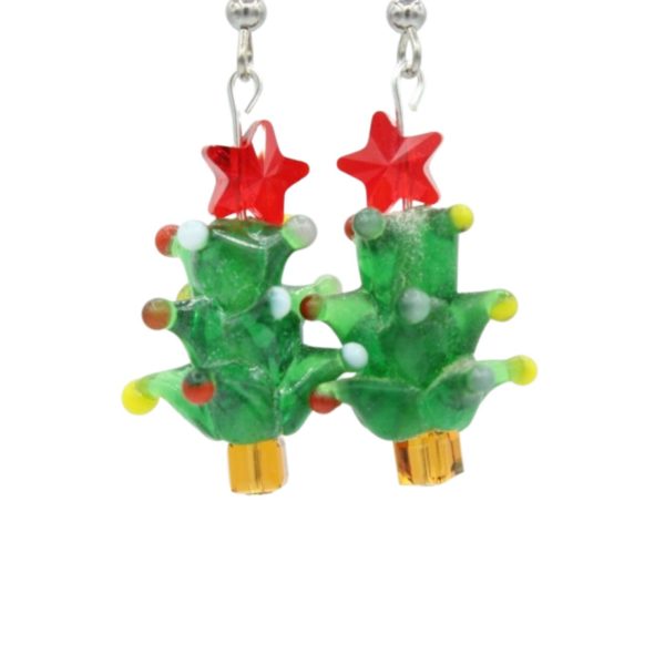 XMAS Tree Earrings - Glass / Swarovski Crystal