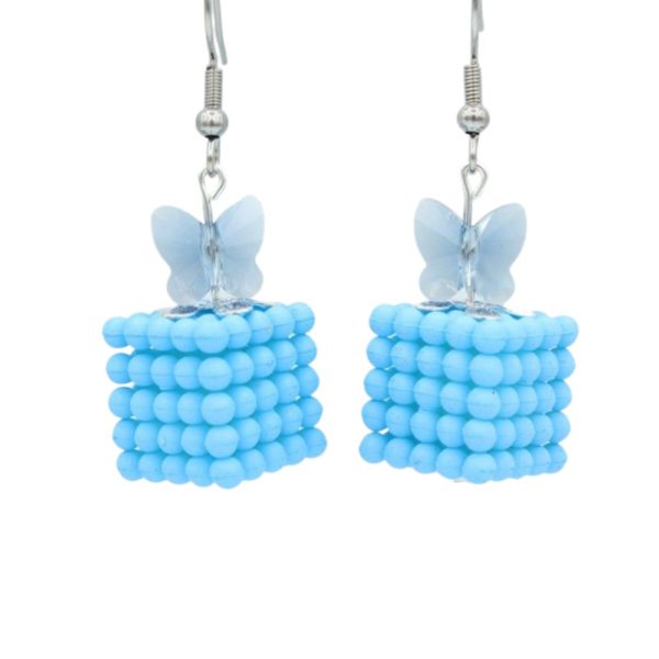 Christmas Present / Bow Earring - Lt Blue / Aqua