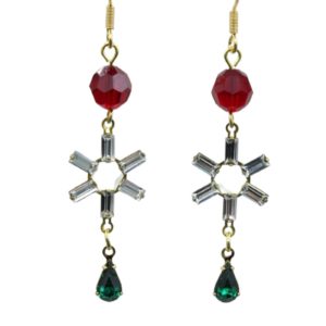 Christmas Earrings - Crystal Snowflake A - 45mm