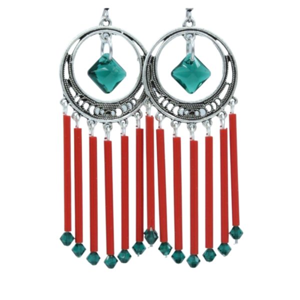 Christmas Tassel Earring - Red