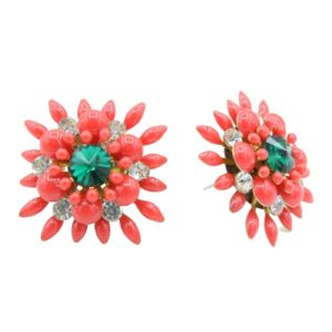 Christmas Earrings - Floral Stud - B - 22mm