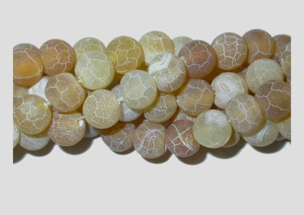 Agate - 10mm Round - Crack / Beige - 37cm Strand