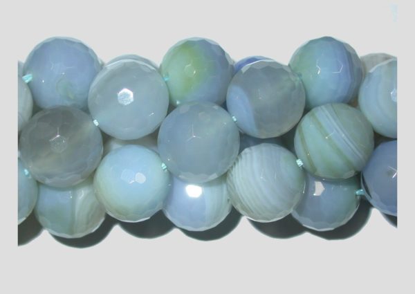 Agate - 18mm Round Faceted - Azore - 40cm Strand