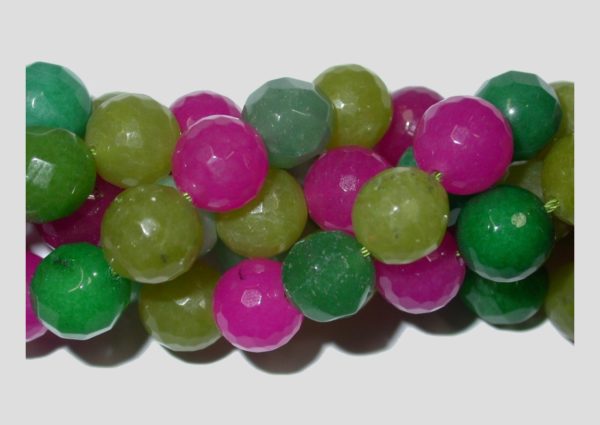 Agate - 12mm Round Faceted - Mix A - 36cm Strand