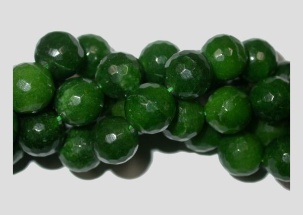 Agate - 12mm Round Faceted - Fern Green - 36cm Strand