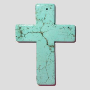 Cross - 50 x 70mm - Dyed Howlite - Blue