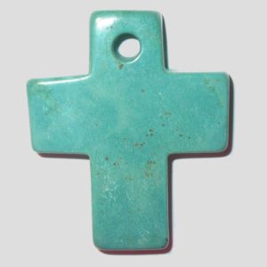 Cross - 60 x 50mm - Dyed Howlite - Blue