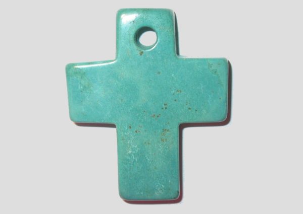 Cross - 60 x 50mm - Dyed Howlite - Blue