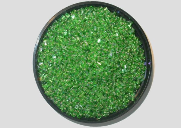 8/0 2 Cut - Green Silverlined AB - Price per gram