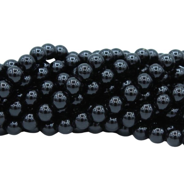 Black Agate - 8mm Round - 39cm Strand